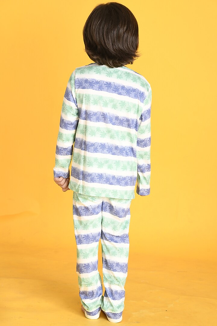 White Stripes Printed Pyjama Set For Boys by Anthrilo at Pernia's Pop Up Shop