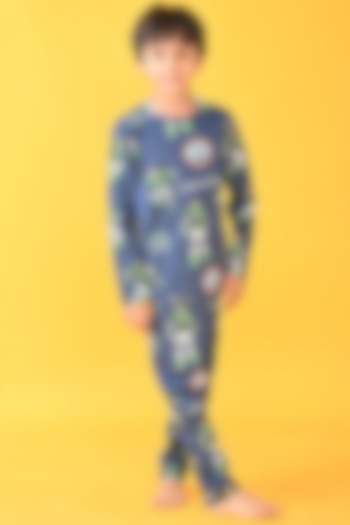 Blue Motif Printed Pyjama Set For Boys by Anthrilo at Pernia's Pop Up Shop