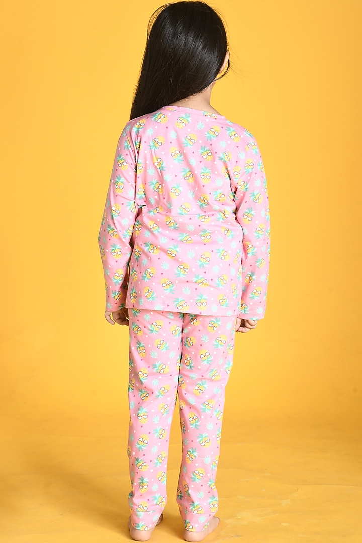 Pink Printed Pyjama Set For Girls by Anthrilo at Pernia's Pop Up Shop