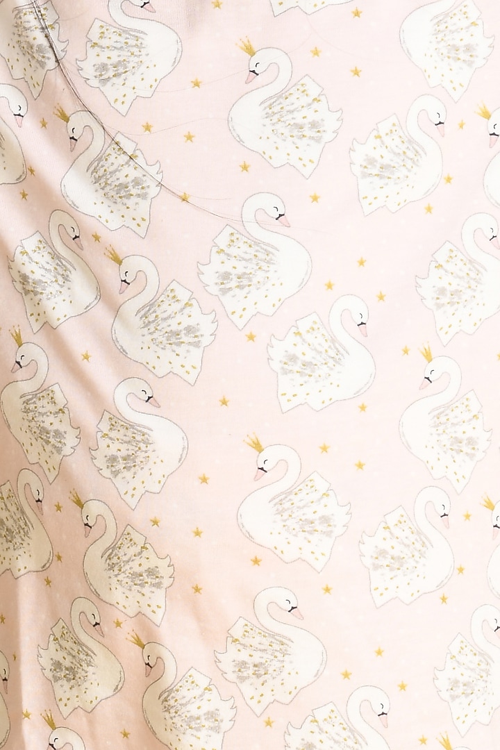 Pink Cotton Printed Pyjama Set For Girls by Anthrilo at Pernia's Pop Up Shop