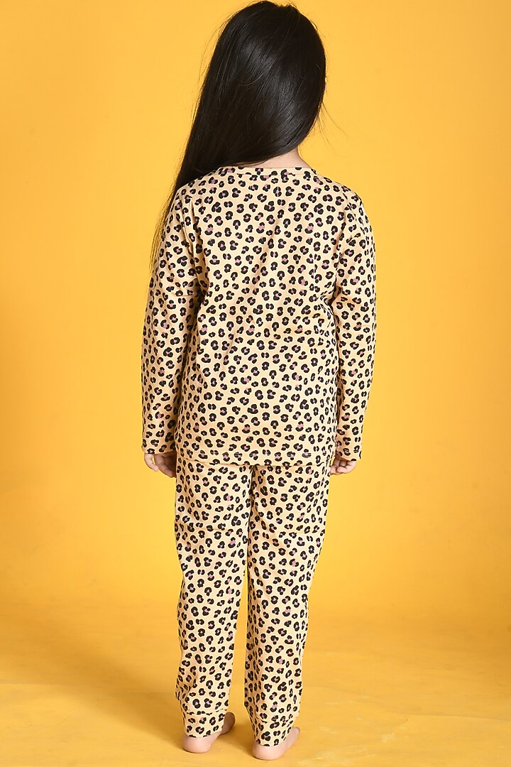 Brown Printed Pyjama Set For Girls by Anthrilo at Pernia's Pop Up Shop