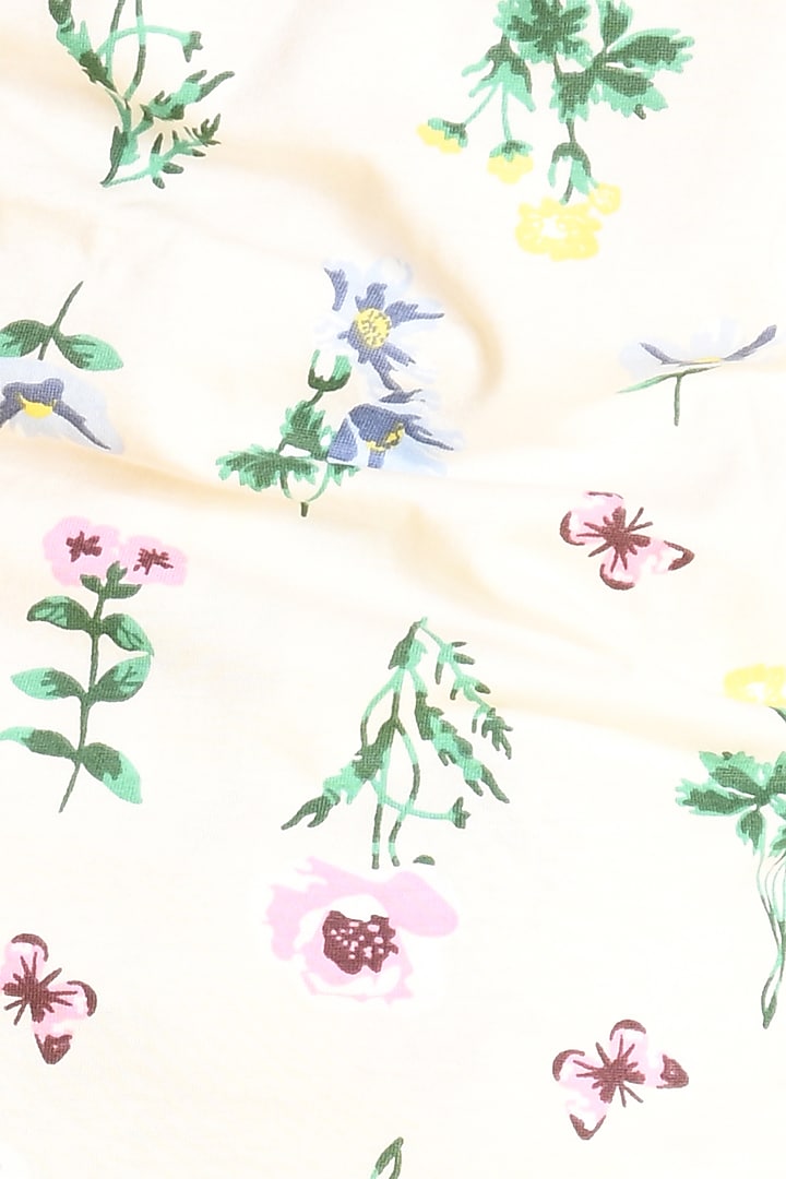 White Floral Printed Pyjama Set For Girls by Anthrilo at Pernia's Pop Up Shop