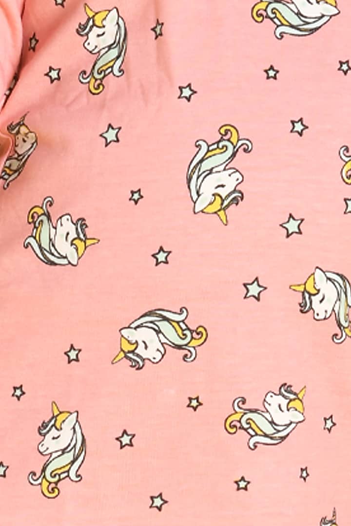 Pink Unicorn Motif Printed Pyjama Set For Girls by Anthrilo at Pernia's Pop Up Shop