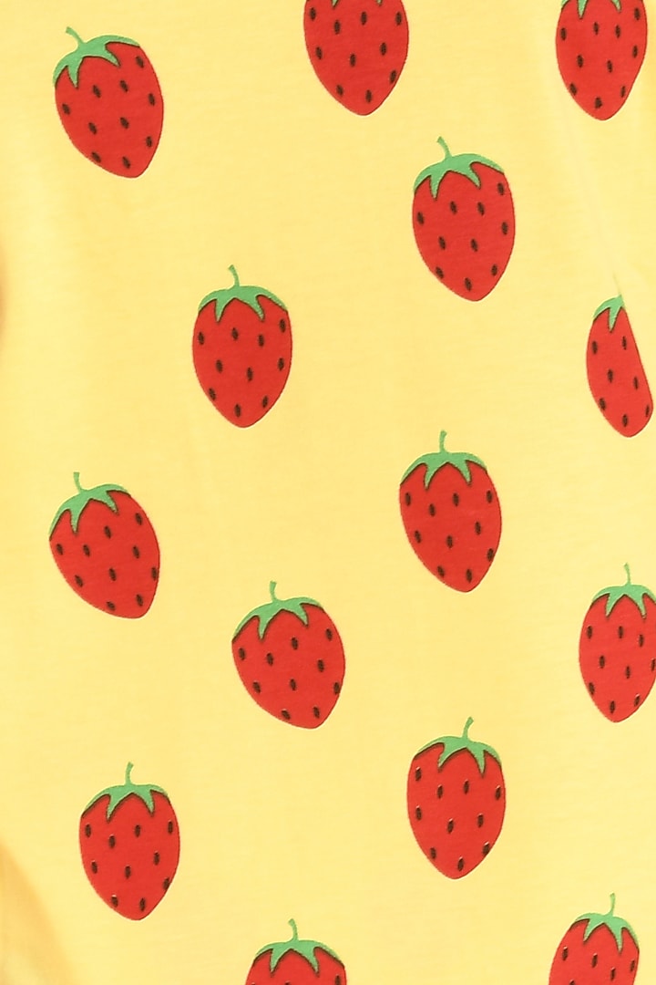 Yellow Printed Pyjama Set For Girls by Anthrilo at Pernia's Pop Up Shop