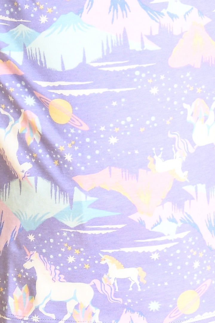 Purple Printed Pyjama Set For Girls by Anthrilo at Pernia's Pop Up Shop