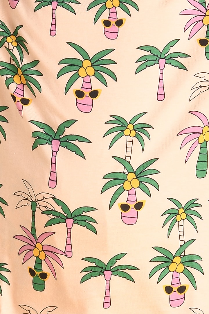 Peach Printed Pyjama Set For Girls by Anthrilo at Pernia's Pop Up Shop