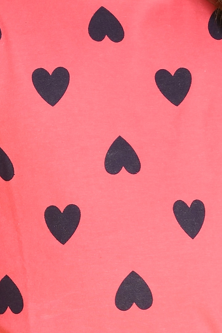 Pink Heart Printed Pyjama Set For Girls by Anthrilo at Pernia's Pop Up Shop