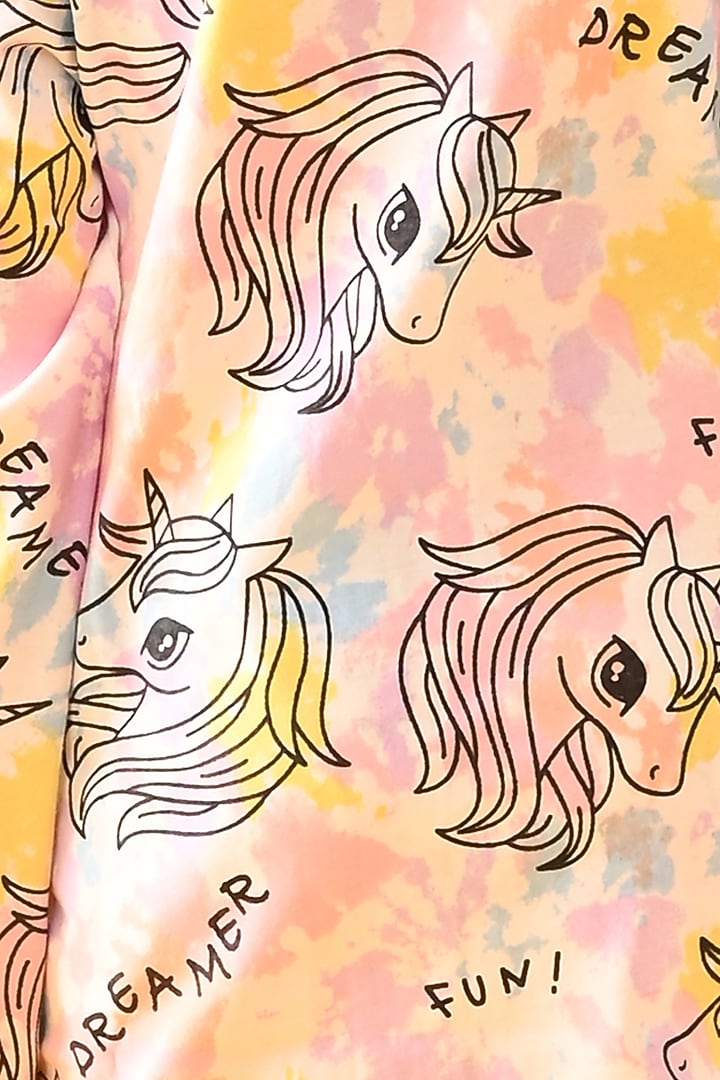 White Cotton Tie-Dyed Pyjama Set For Girls by Anthrilo at Pernia's Pop Up Shop