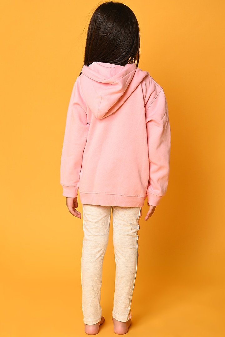 Grey Cotton Fleece Pant Set For Girls by Anthrilo at Pernia's Pop Up Shop