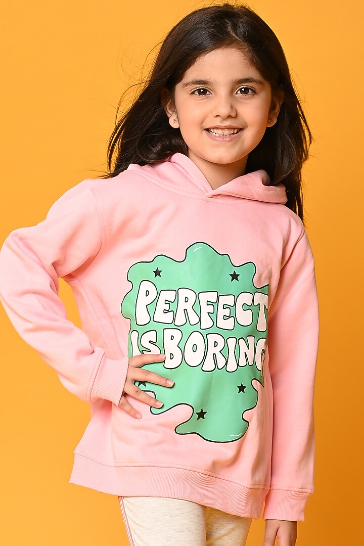 Grey Cotton Fleece Pant Set For Girls by Anthrilo at Pernia's Pop Up Shop