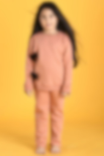 Sand Cotton Fleece Jogger Pant Set For Girls by Anthrilo at Pernia's Pop Up Shop