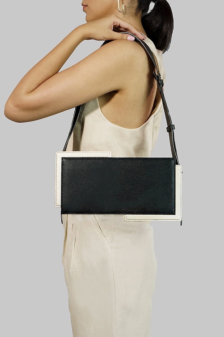 Black Leather Handbag by ADISEE at Pernia's Pop Up Shop