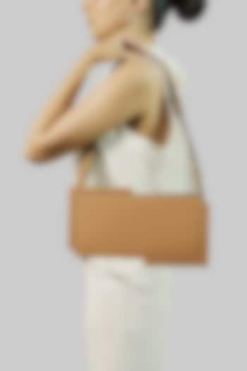 Beige Leather Handbag by ADISEE at Pernia's Pop Up Shop