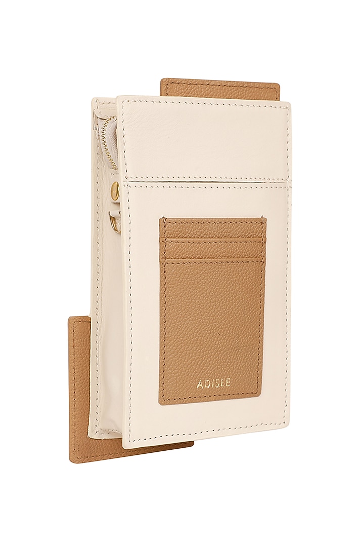 Ivory Leather Phone Bag by ADISEE at Pernia's Pop Up Shop