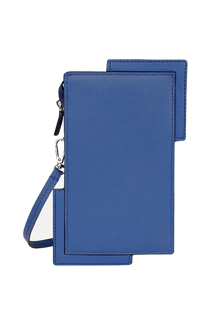 Blue Leather Phone Bag by ADISEE at Pernia's Pop Up Shop