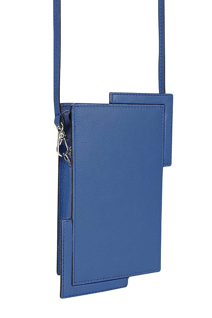 Blue Leather Phone Bag by ADISEE at Pernia's Pop Up Shop