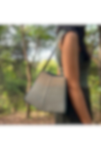 Teal Raffia & Leather Ombre-Dyed Bucket Bag by ADISEE at Pernia's Pop Up Shop