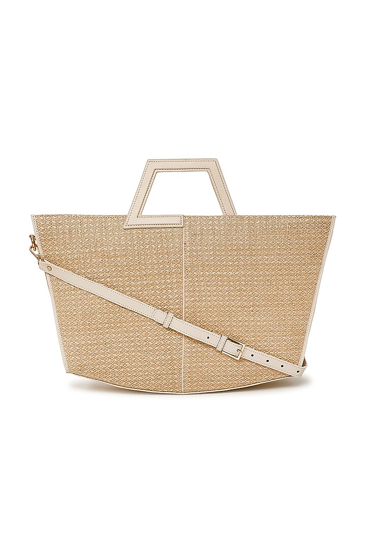 Beige Raffia Tote Bag by ADISEE at Pernia's Pop Up Shop