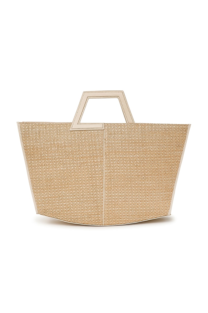 Beige Raffia Tote Bag by ADISEE at Pernia's Pop Up Shop