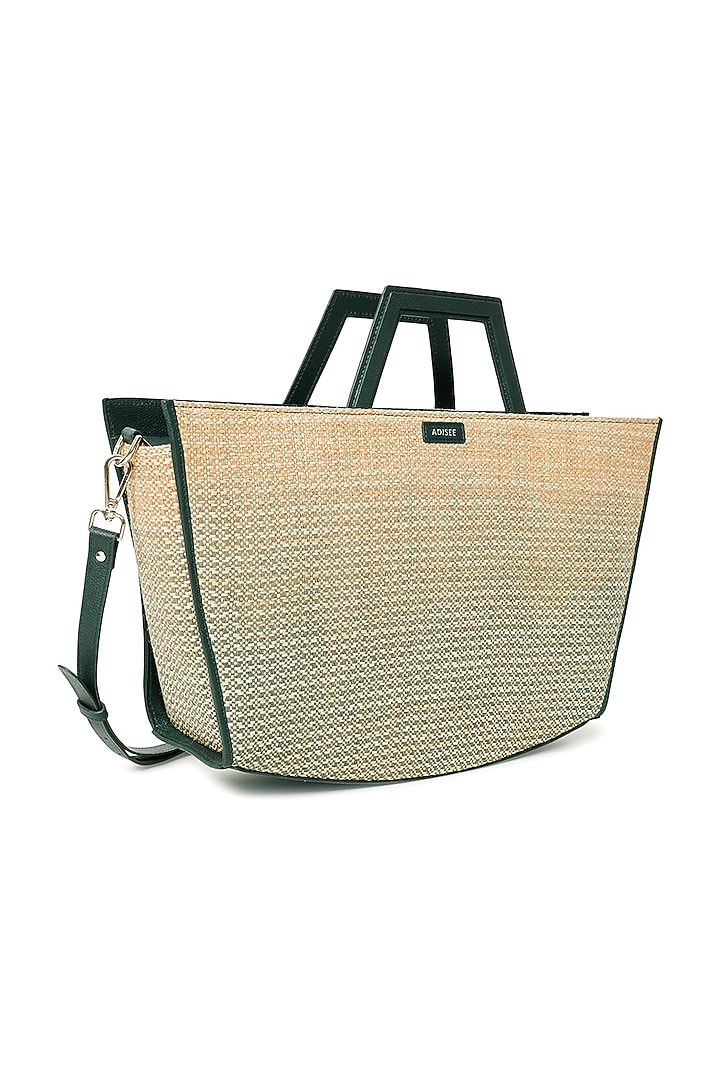 Teal Raffia Ombre-Dyed Tote Bag by ADISEE at Pernia's Pop Up Shop