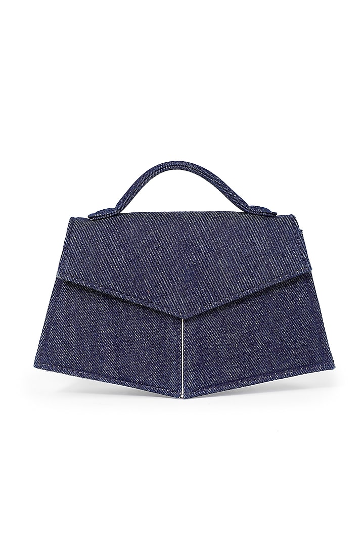 Blue Denim & Leather Handcrafted Handbag by ADISEE