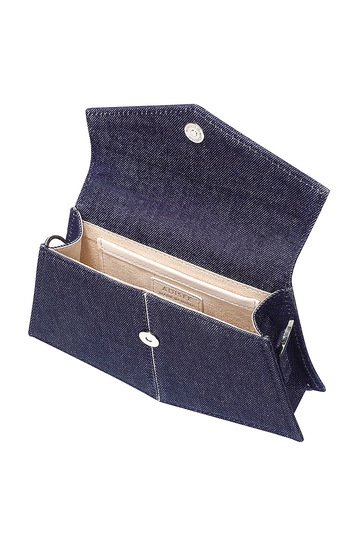 Blue Denim & Leather Handcrafted Handbag by ADISEE at Pernia's Pop Up Shop
