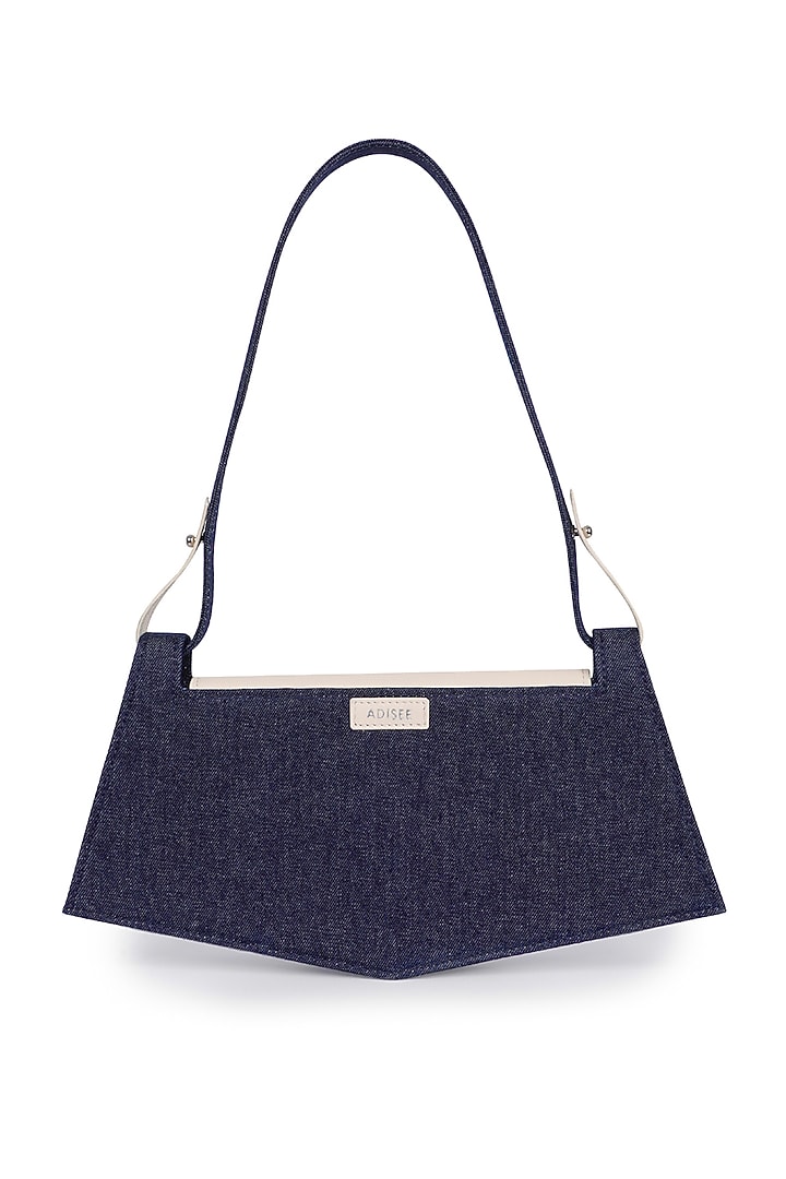 Blue Denim & Leather Sculpted Handbag by ADISEE at Pernia's Pop Up Shop