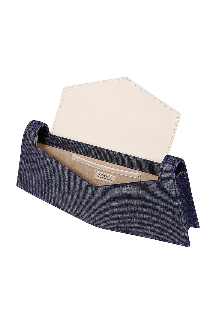 Blue Denim & Leather Sculpted Handbag by ADISEE at Pernia's Pop Up Shop