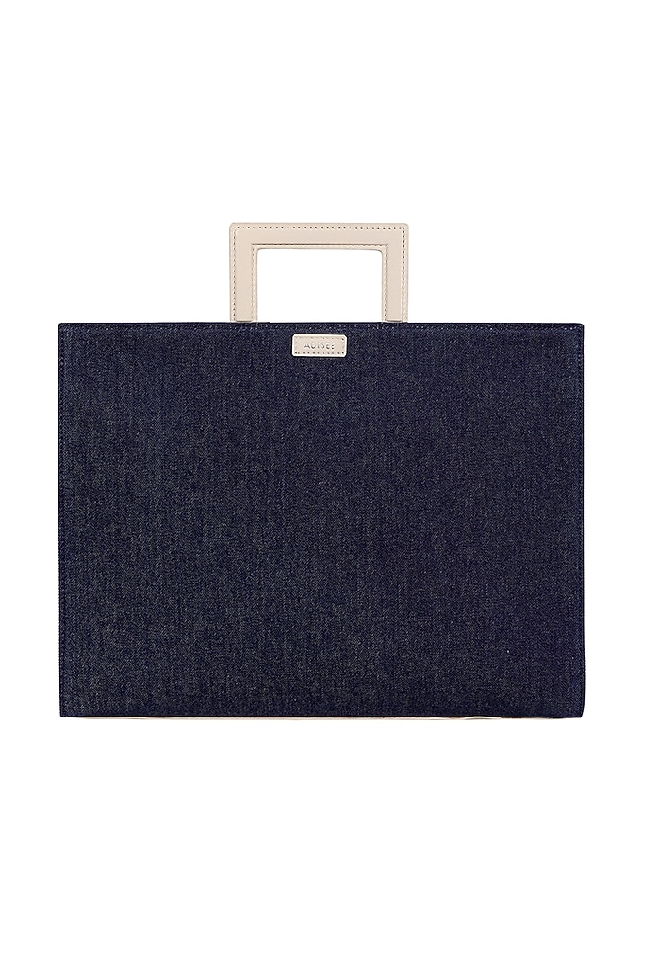 Blue Denim & Leather Tote Bag by ADISEE at Pernia's Pop Up Shop