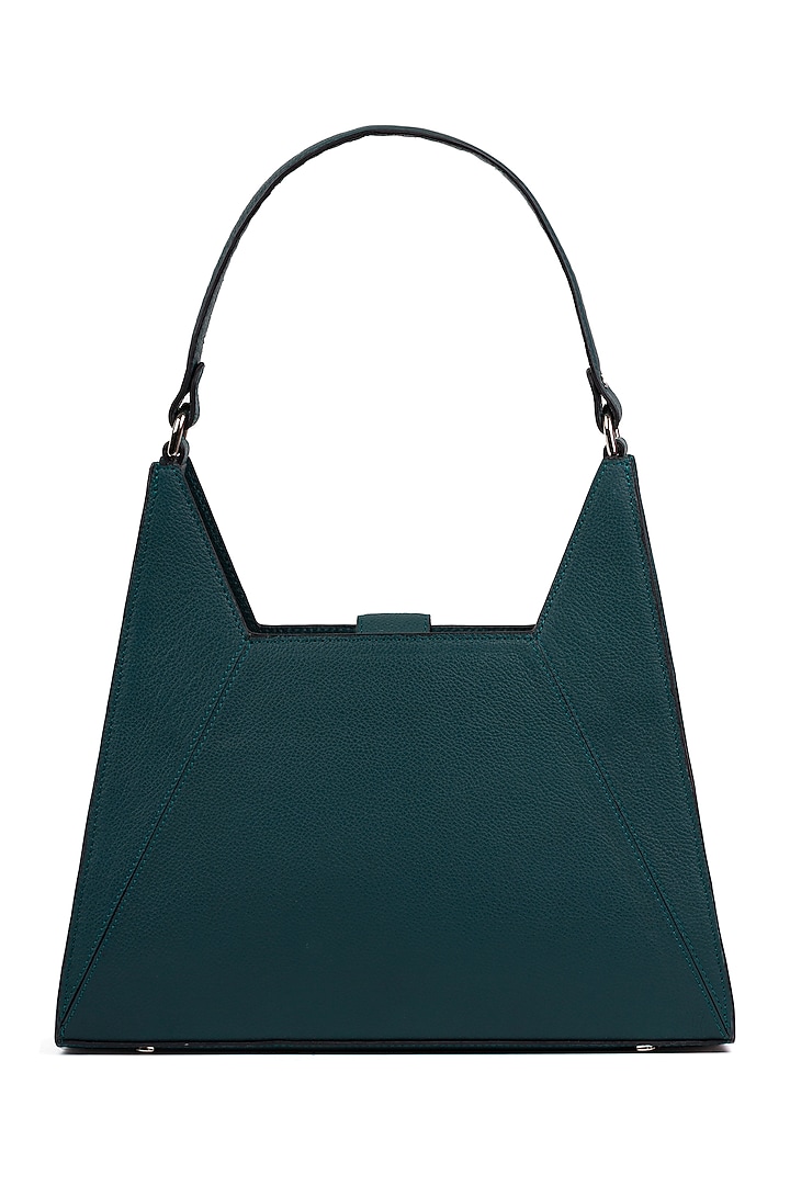 Teal Leather Shoulder Bag by ADISEE at Pernia's Pop Up Shop