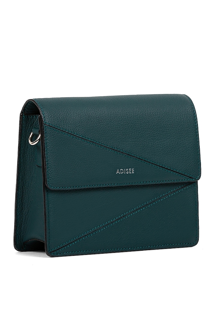 Teal Leather Crossbody Bag by ADISEE at Pernia's Pop Up Shop