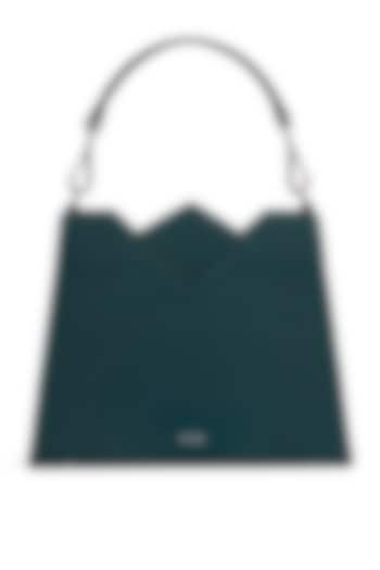 Teal Leather Handbag by ADISEE at Pernia's Pop Up Shop