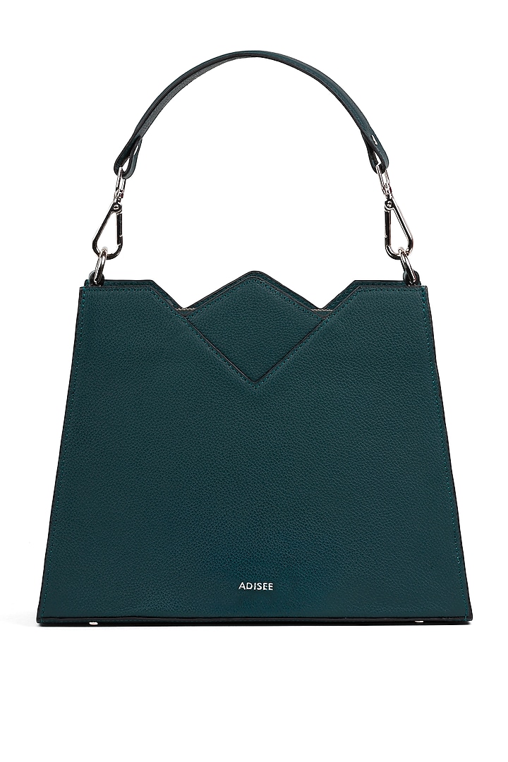 Teal Leather Handbag by ADISEE at Pernia's Pop Up Shop