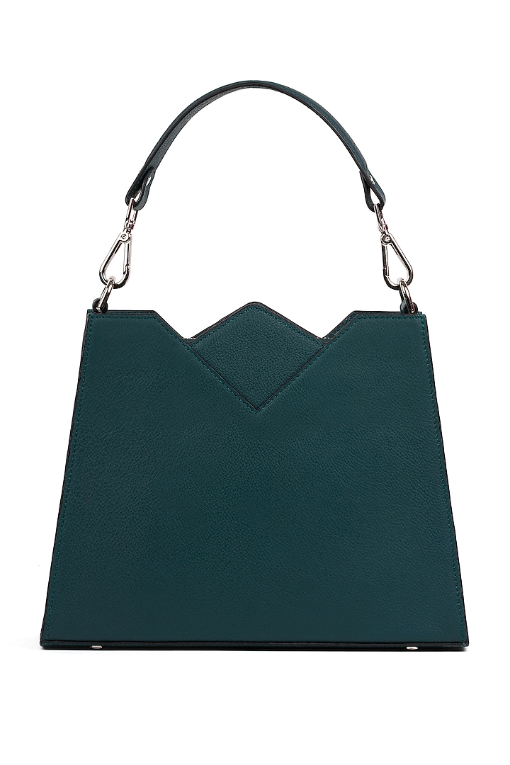 Teal Leather Handbag by ADISEE at Pernia's Pop Up Shop