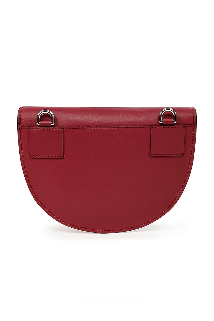 Maroon Leather Handcrafted Waist Bag by ADISEE at Pernia's Pop Up Shop