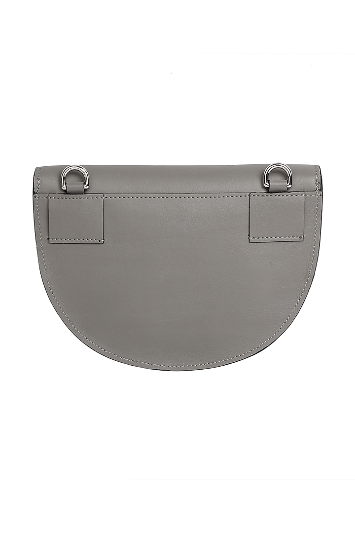 Grey Leather Handcrafted Waist Bag by ADISEE at Pernia's Pop Up Shop
