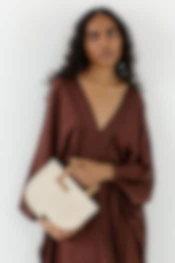 Ivory Leather Handbag by ADISEE at Pernia's Pop Up Shop