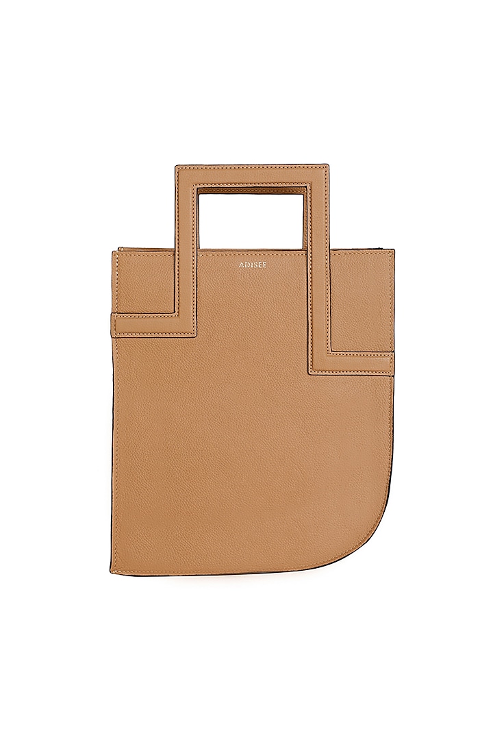 Beige Leather Handbag by ADISEE