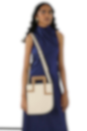 Ivory Leather Handbag by ADISEE at Pernia's Pop Up Shop