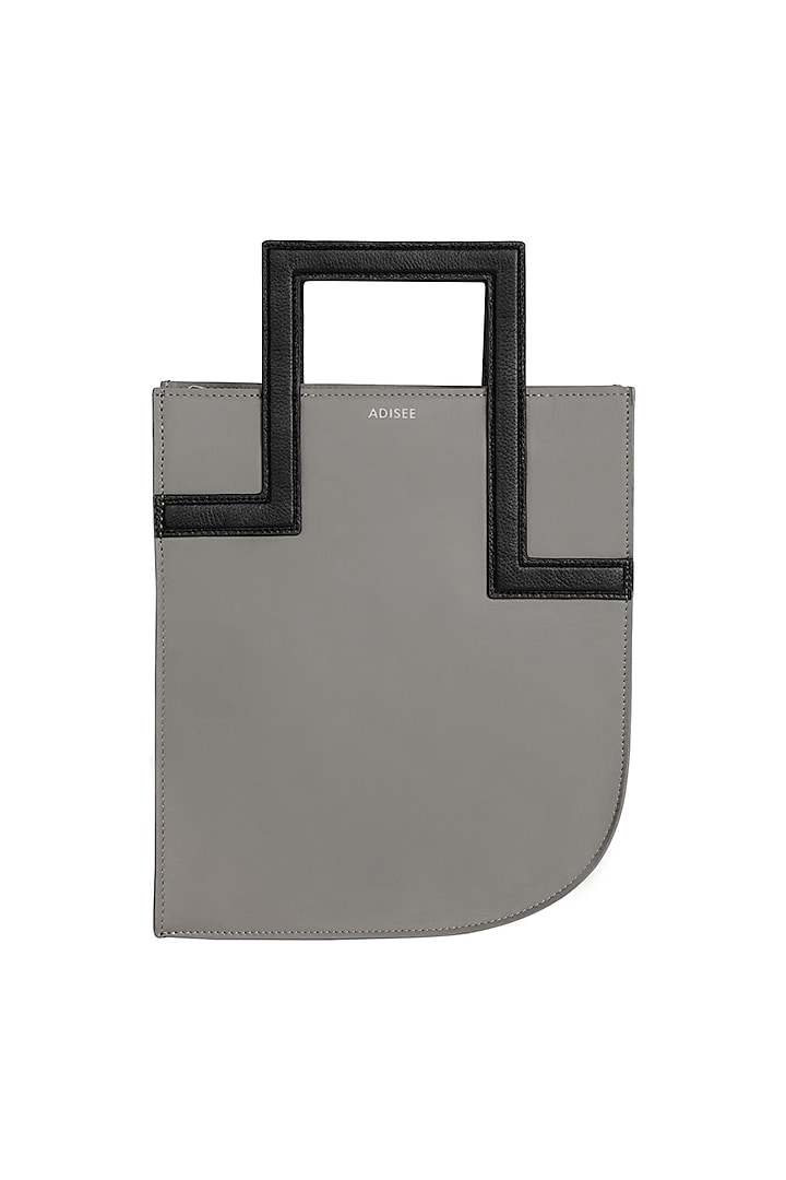 Grey Leather Handbag by ADISEE