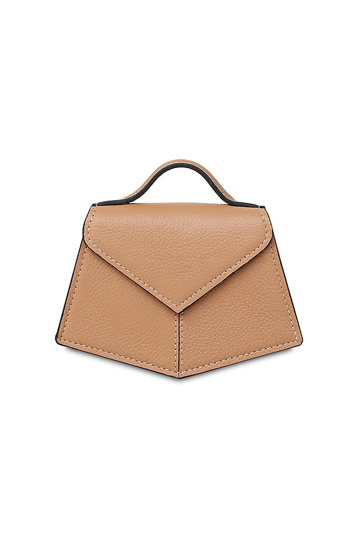 Beige Leather Mini Handbag by ADISEE
