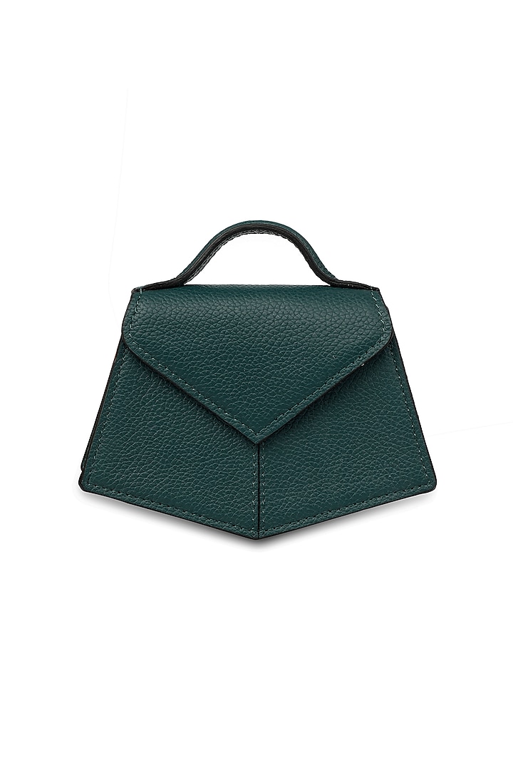 Teal Leather Mini Handbag by ADISEE