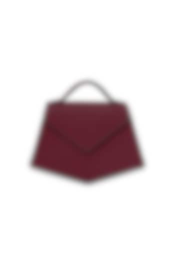 Maroon Leather Mini Handbag by ADISEE