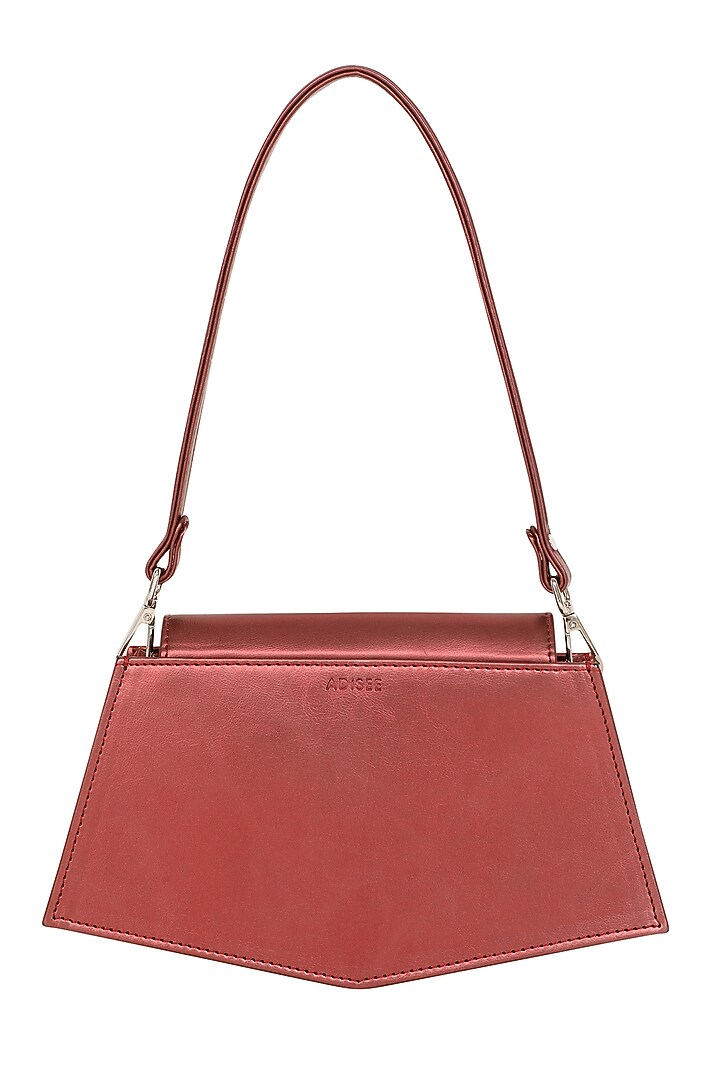 Red Faux Leather Corded Hand Bag by ADISEE at Pernia's Pop Up Shop