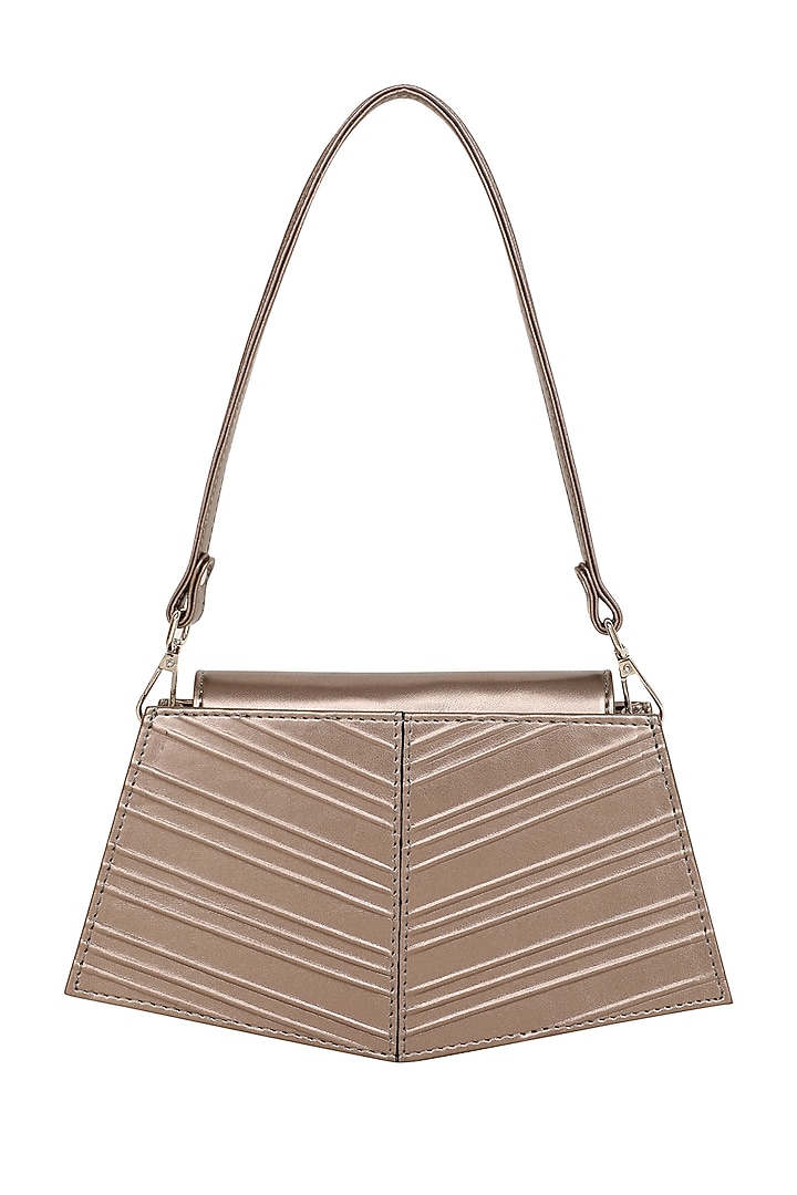 Gunmetal Faux Leather Corded Hand Bag by ADISEE at Pernia's Pop Up Shop