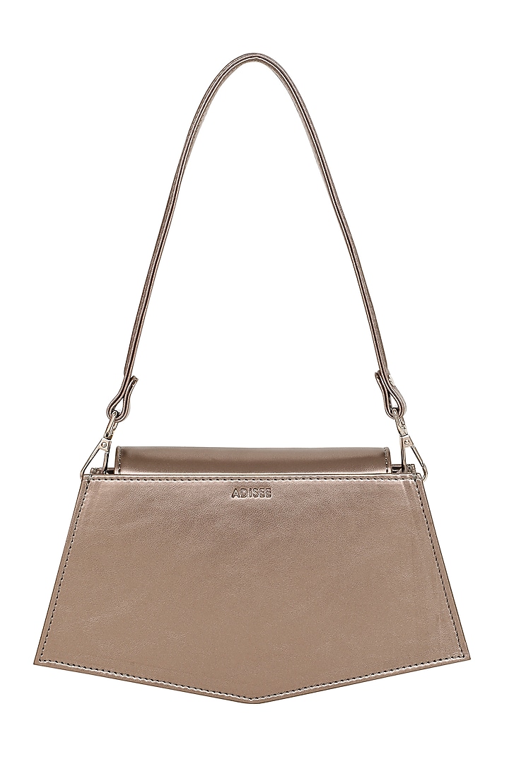 Gunmetal Faux Leather Corded Hand Bag by ADISEE at Pernia's Pop Up Shop