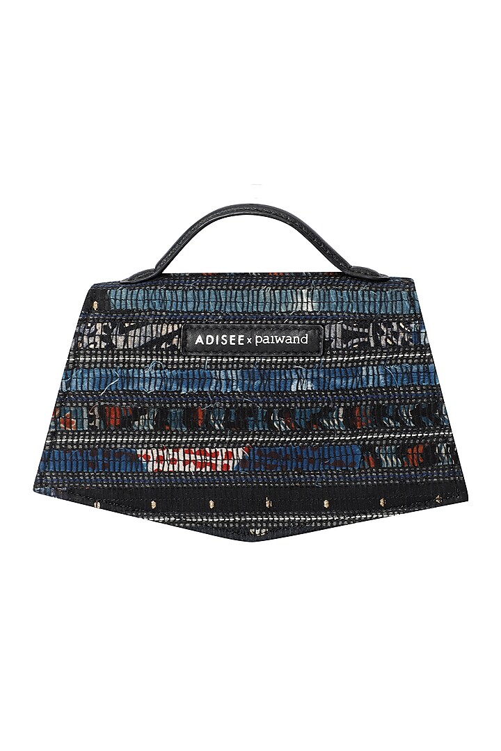 Multi-Colored Handwoven Textile & Leather Hand Bag by ADISEE at Pernia's Pop Up Shop