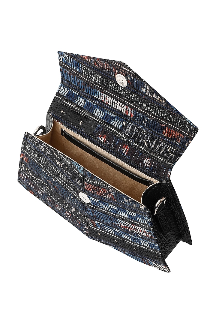 Multi-Colored Handwoven Textile & Leather Hand Bag by ADISEE at Pernia's Pop Up Shop