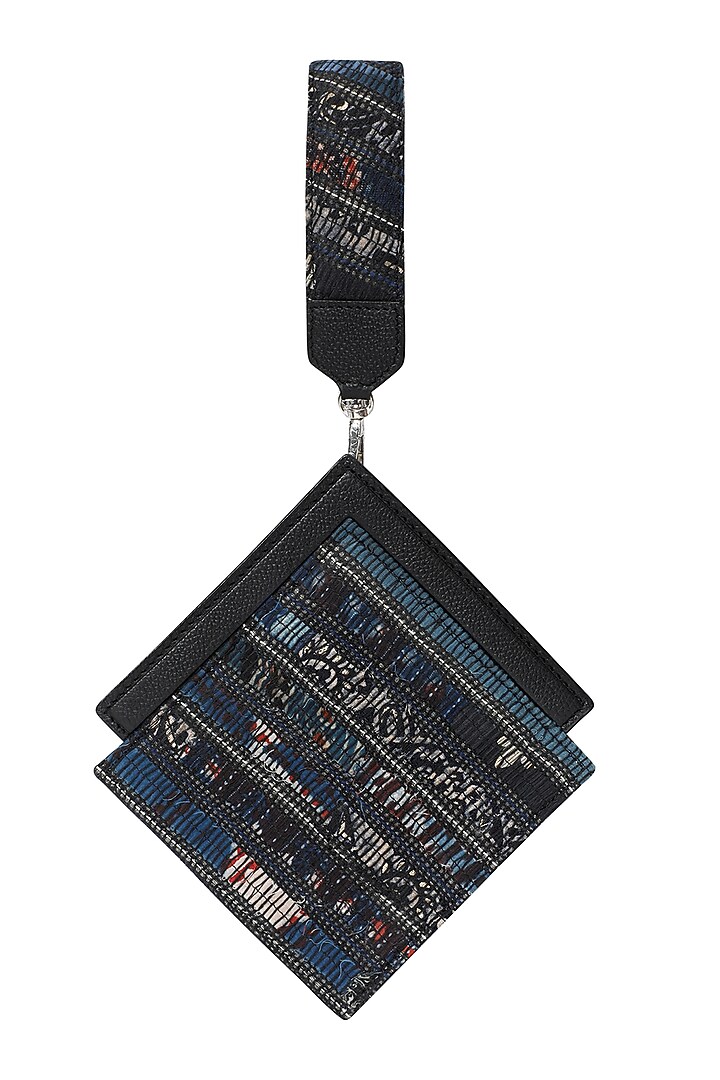Multi-Colored Handwoven Textile & Leather Hand Bag by ADISEE at Pernia's Pop Up Shop
