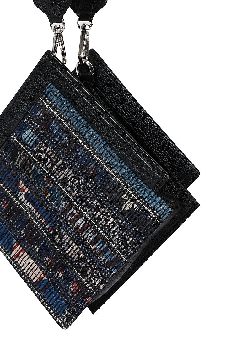 Multi-Colored Handwoven Textile & Leather Hand Bag by ADISEE at Pernia's Pop Up Shop